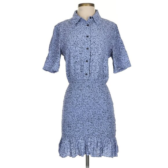 & Other Stories Dresses & Skirts - & Other Stories Women's Mini Dress US 4 Purple 100% Viscose Smocked Skirt Collar